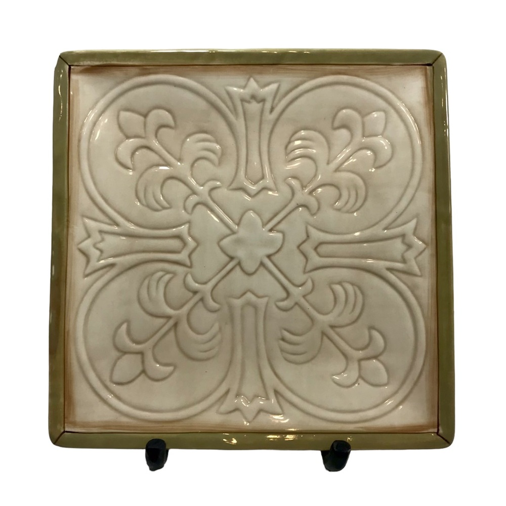 CLAY ART Stone Lite Garden Terrace Square Salad Plate